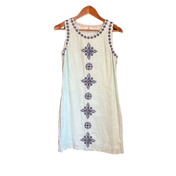 Vineyard Vines embroidered 100% linen shift dress. Size 4 - Picture 11 of 11